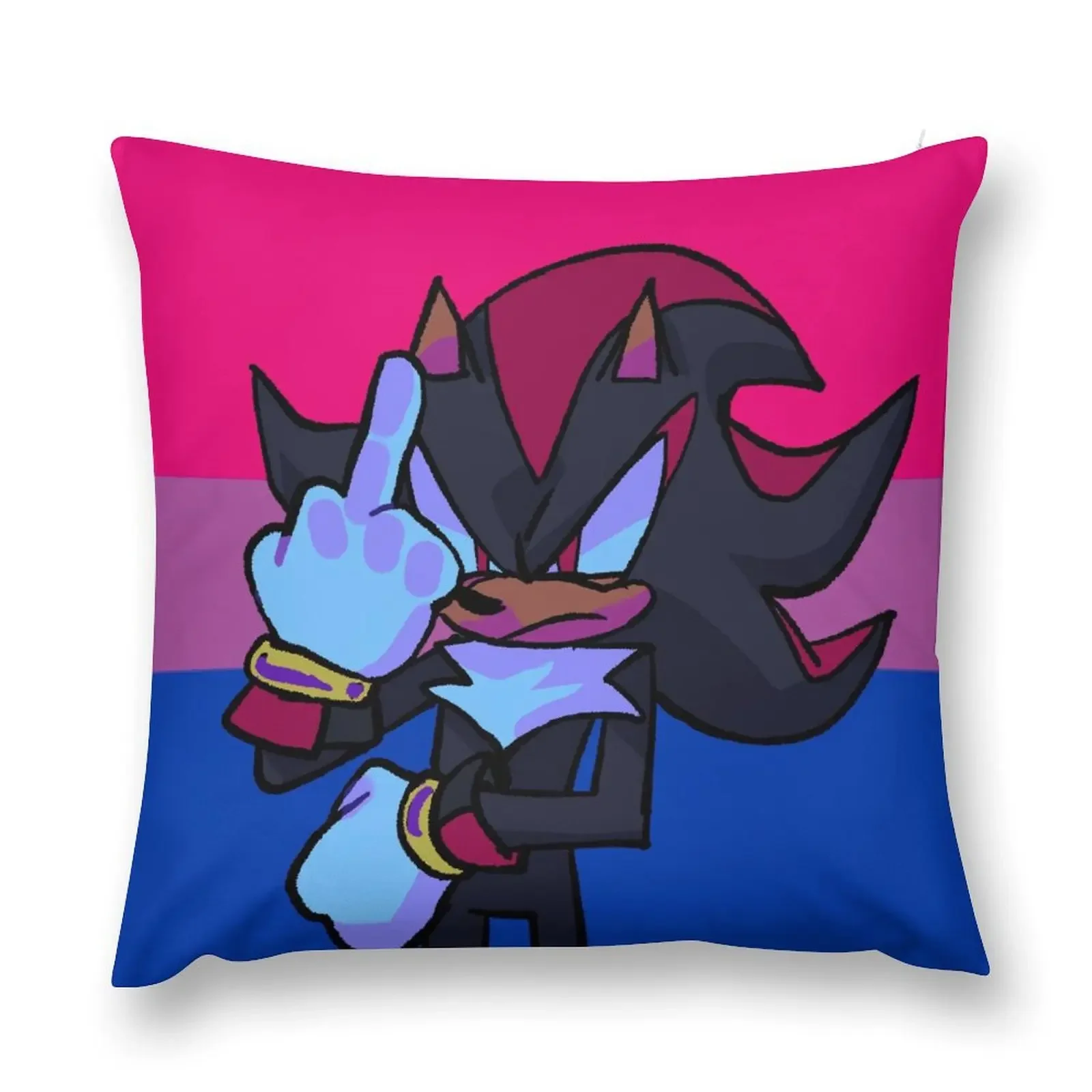 bisexual flag shadow flipping off your enemies Throw Pillow Plaid Sofa luxury sofa pillows pillow