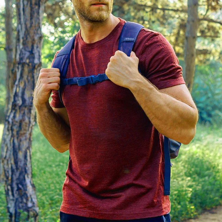 Men's 100% Superfine Merino Wool T-Shirt 180gsm Base Layer Wicking Breathable Quick Dry Anti-Odor No-itch Comfortable Asian Fit