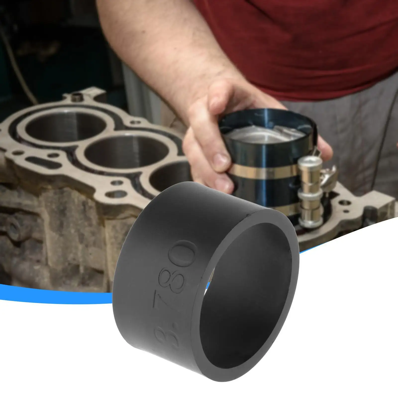 Car Piston Ring Compressor Tool Aluminum Engine Ring Installer Heavy Duty Repair Accessory for 3.78 Bore Engines