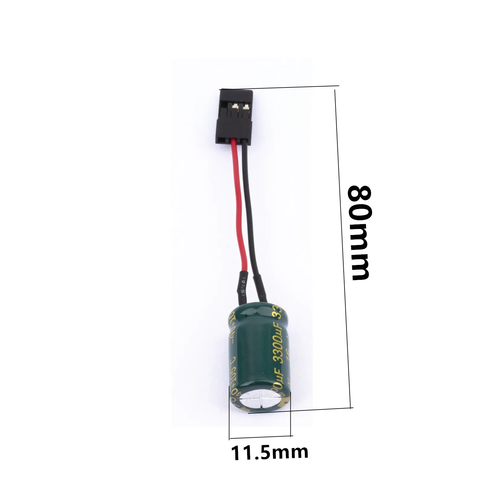5 Stück 3300 UF 16 V Spannungsschutz A3 Flight Control Receiver Großer Kondensatorschutz mit Stecker für RC Drohnen FUTABA FLYSKY – Detail 13