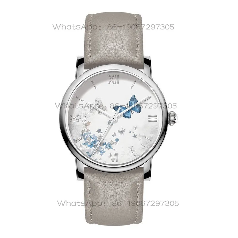 Flower Blue Butterfly Literary Butterfly Watch, Ladies Small Fresh Watch