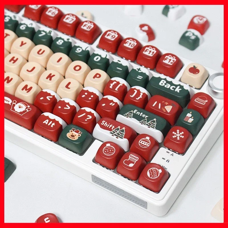 Christmas Keycaps Ginger Candy Moa Keycaps Customized Mechanical Keyboard Keycap Kits Hot Sublimation Christmas Keycaps Cute