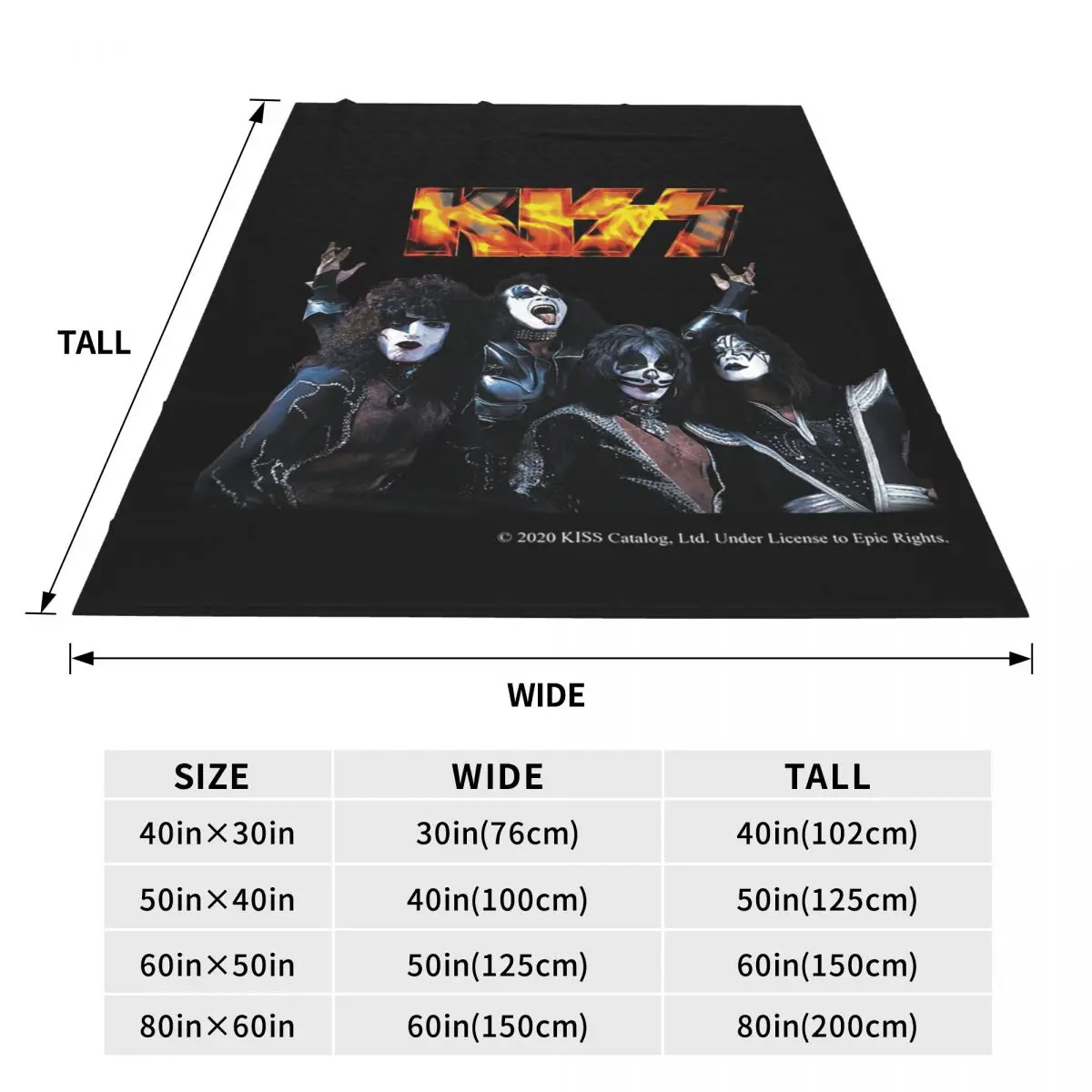 Kiss Rock Band Retor Blanket Fleece Sofa Throw Blanket Breathable for Home Bedroom Office Throws Bedspread Quilt