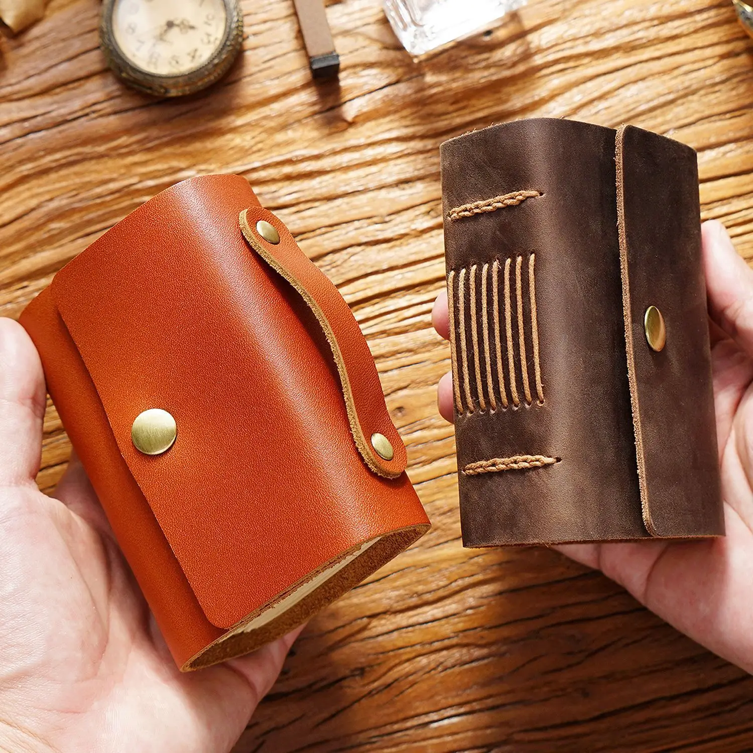 Portable Small Cowhide Book Gift Notebook Diary Book Graffiti Vintage Handmade Note Pocket Book Journal Binder Nimi Planner