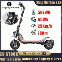 EU Stock Original Ninebot by Segway ZT3 Pro E Electric Scooter 650W Motor 25km/h Max 70KM Range Dual Suspension Kickscooter