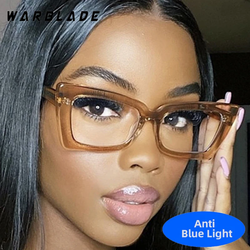 

Fashion Elegant Cat Eye Big Frame Men Women Optical Glasses Luxury Design Computer Work Anti-Blue Light Eye Protection Eyewear