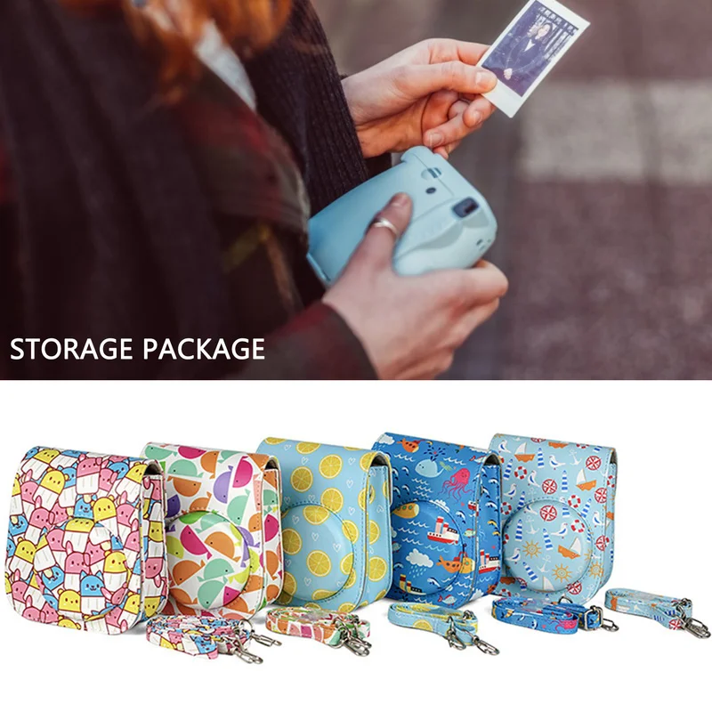 Clássico ombro caso da câmera saco da câmera impressão caso protetor para fujifilm mini11 bolsas fotografia saco da câmera