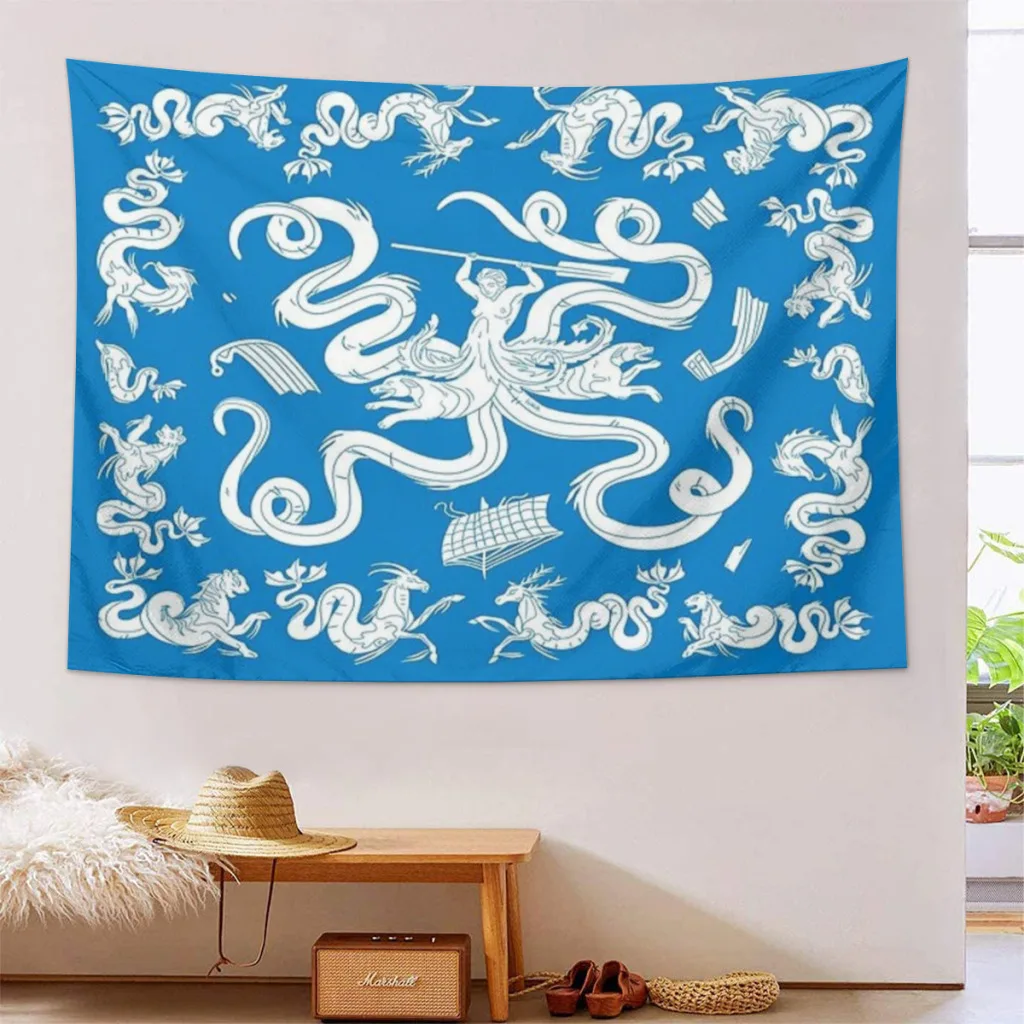 

Scylla mosaic - Blue Tapestry Aesthetic Room Décor Wall Hogar Decorating