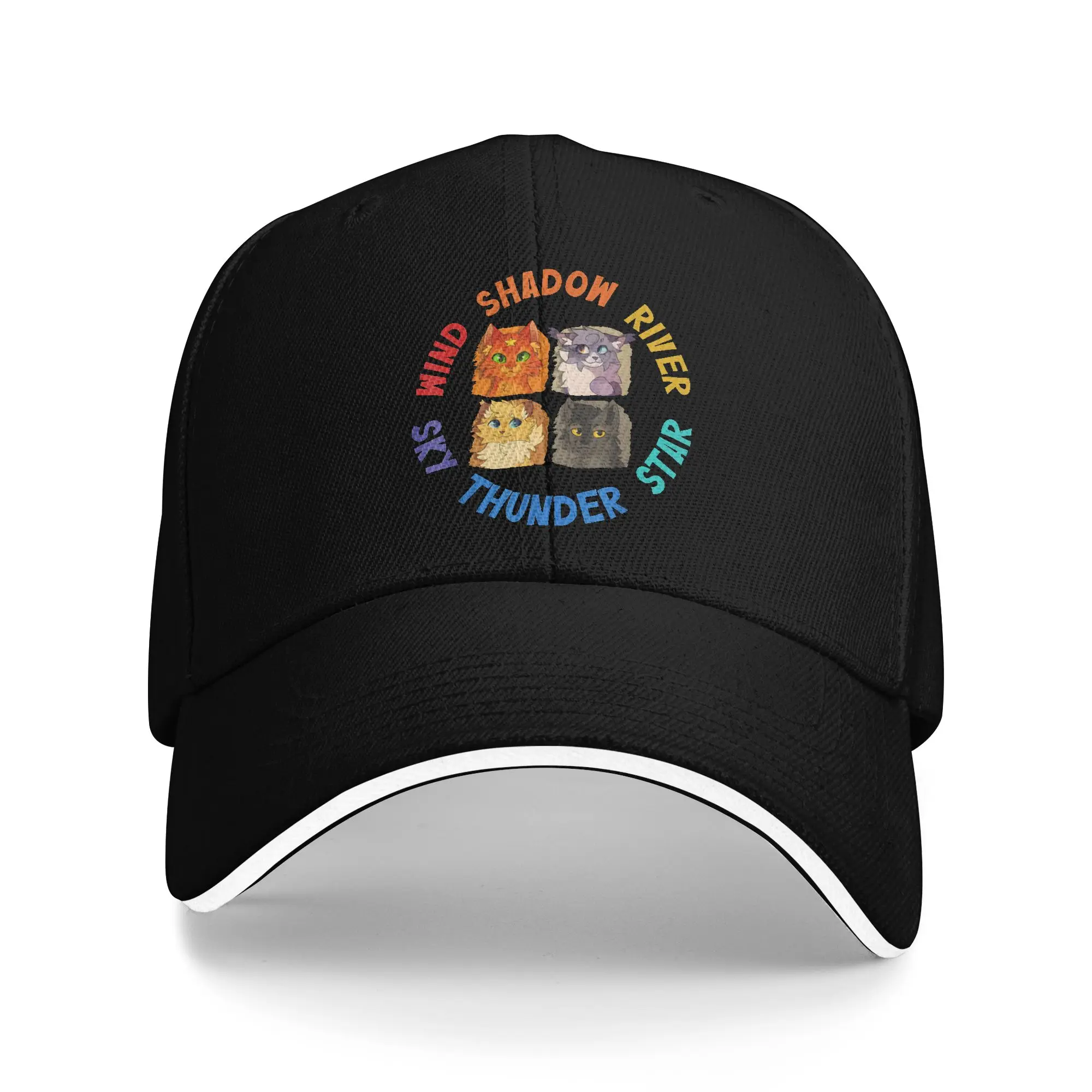 Wind Shadow River Star Thunder Sky Cat Sandwich Baseball Cap Casual FireStar Men Women Breathable Adjustable Sun Cap Adult Hat