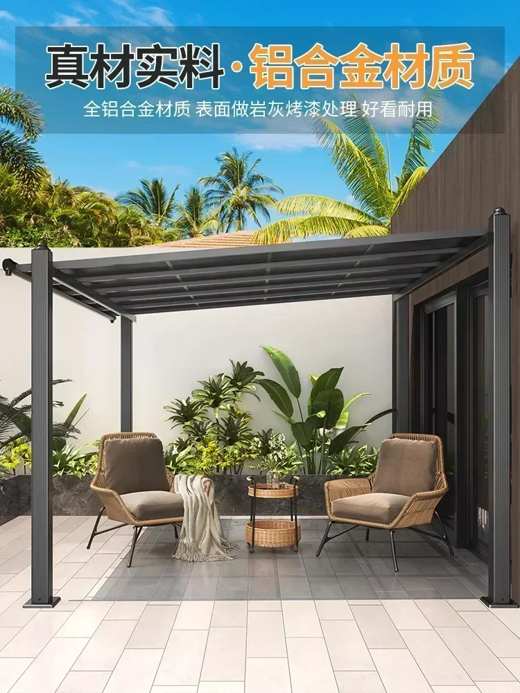 Aluminum alloy awning pavilion assembly pavilion villa courtyard outdoor garden rear yard outdoor parking shed