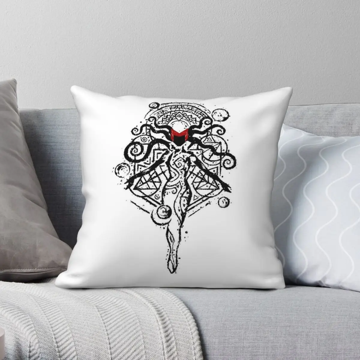 Darkhold Scarlet Witch Pillowcase Polyester Linen Velvet Pattern Zip Decor Pillow Case Car Cushion Case