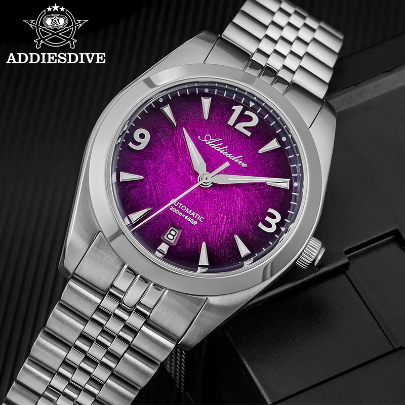 ADDIESDIVE Japan 8215 Automatic Watch Men Sapphire Glass 39mm Top Brand Mechanical Watch New AD2560 Waterproof 20Bar Luminous