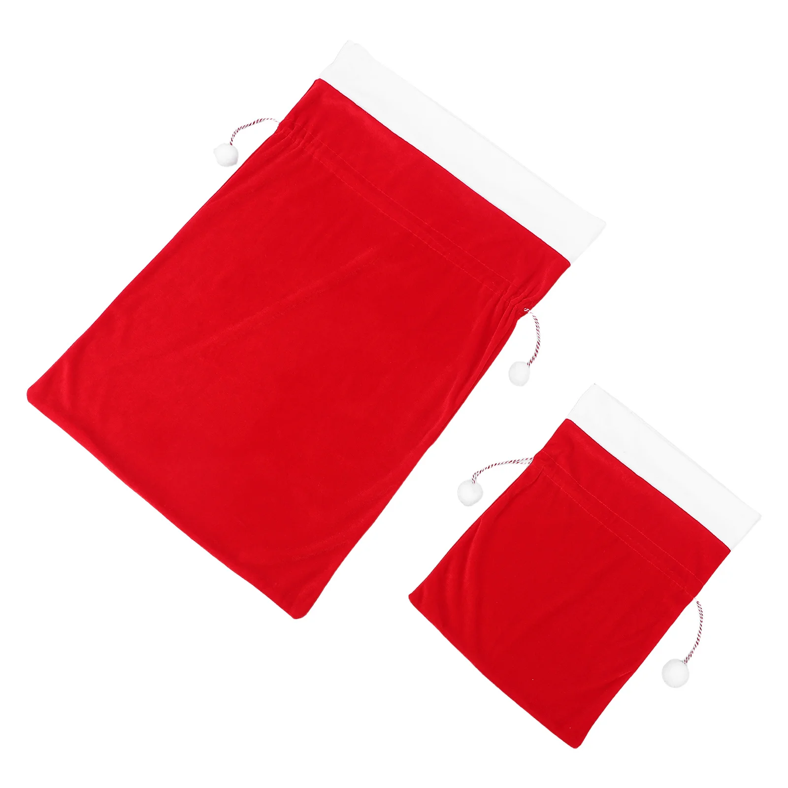 

2Pcs Santa Sack Red Drawstring Bags Christmas Gift Bags Large Party Favor Storage Pouch Treat Present Bag Drawstring Bag