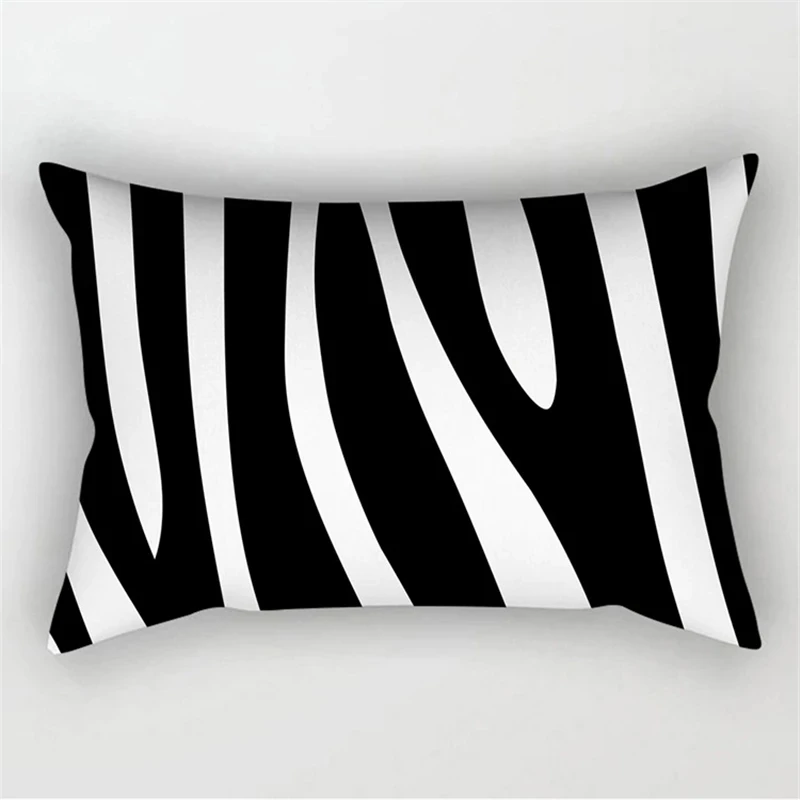 New geometric black and white color pattern 30*50 cm long pillowcase car waist cushion cover decorative pillowcase