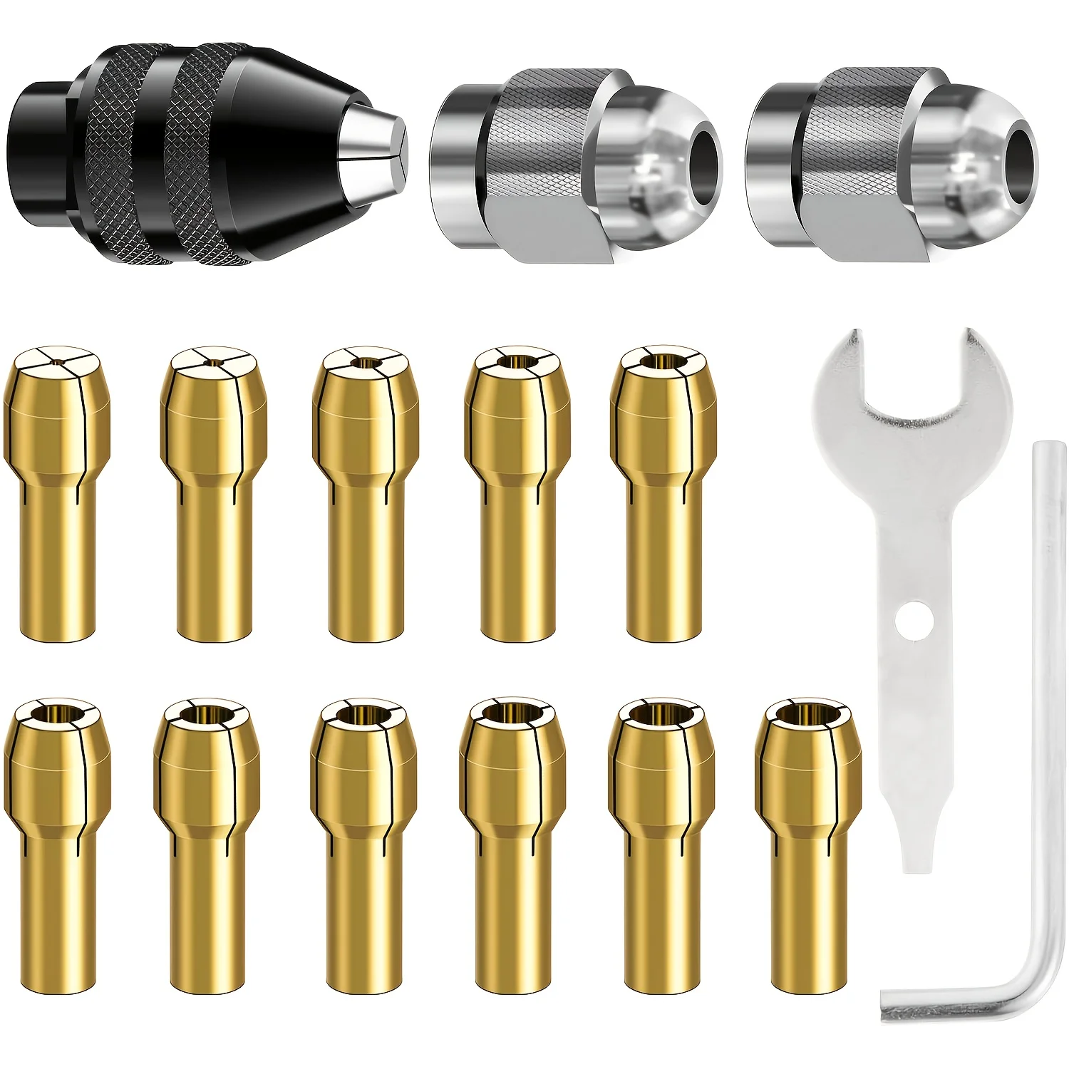 16PCS Drill Chuck Collet Set, 1/32