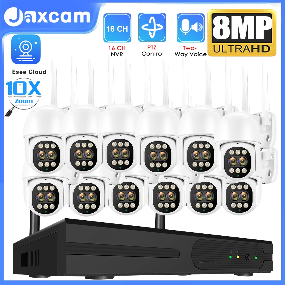 

10X Zoom16CH 5MP Wireless NVR CCTV System 8MP Color Night Vision Video Surveillance Set WiFi Nvr Kit Cctv Outdoor Audio Cameras