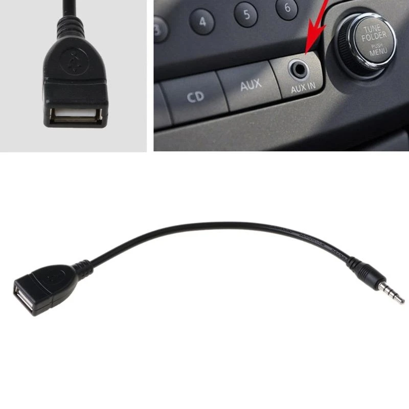Portable 3.5mm to USB Converter Cable to the Aux of the Car Car and U Disk