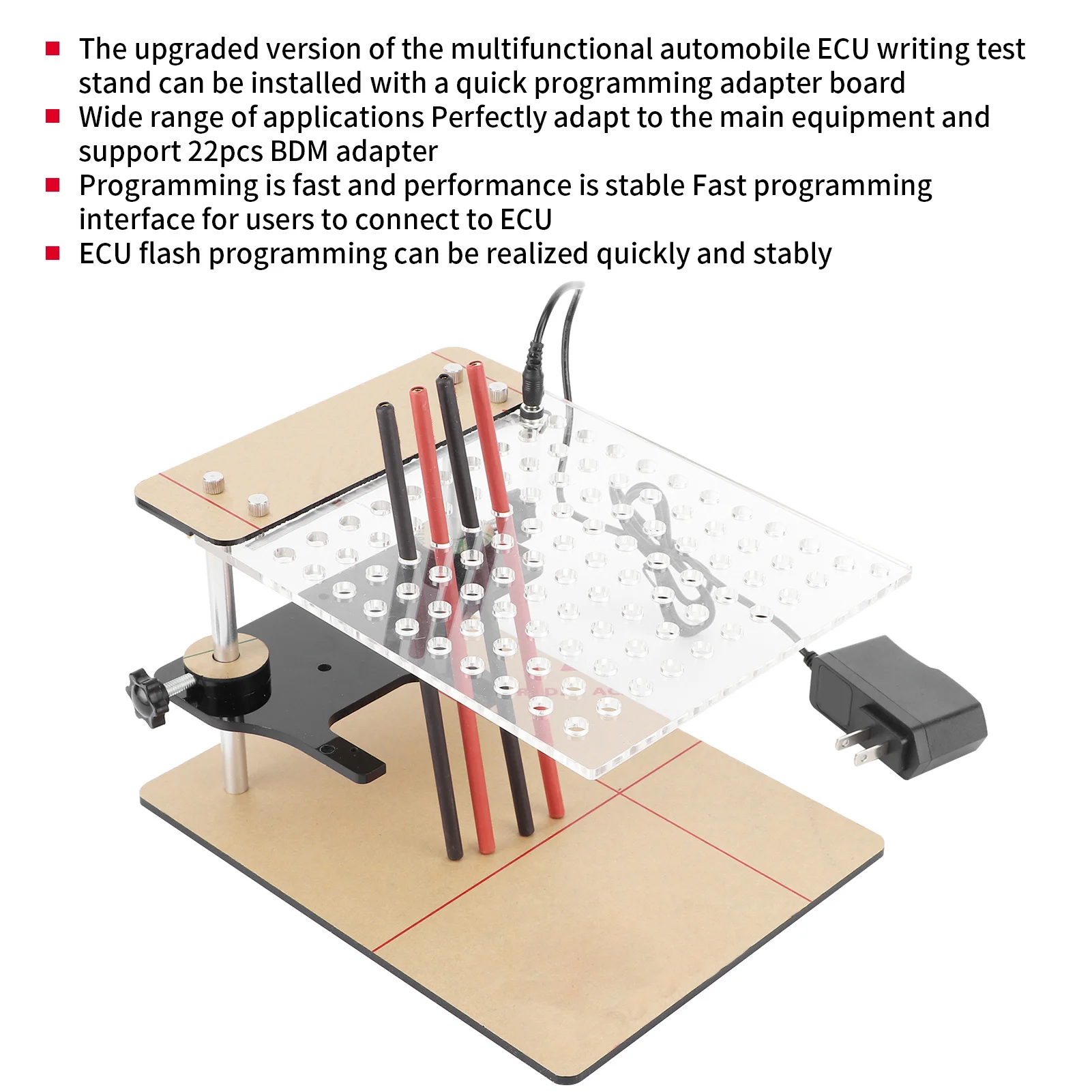 BDM Frame Test Board with 4pcs Probe Pin Support for 22pcs BDM Adapter US Plug 110‑240V