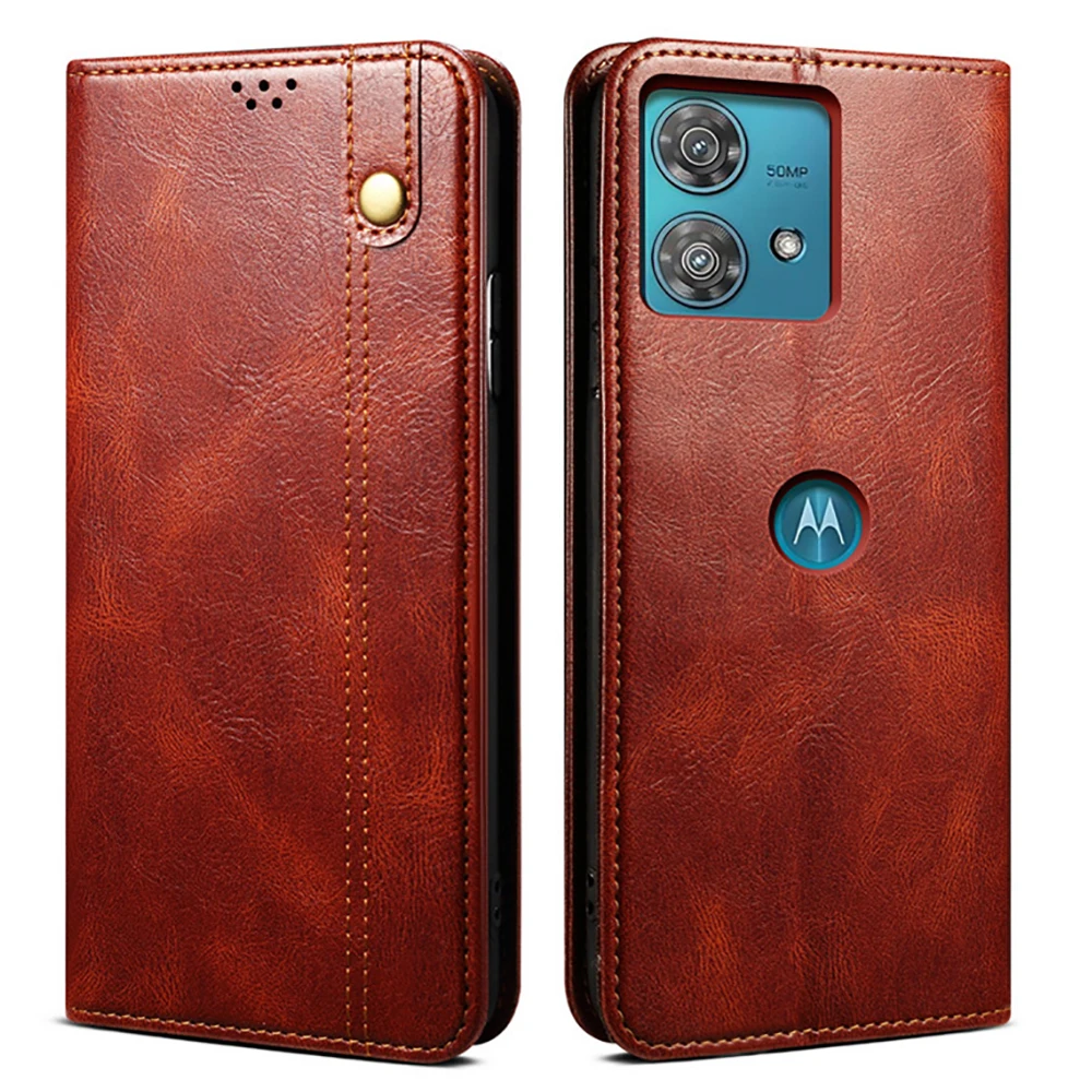 Edge50 Fusion 5G Leather Wallet Case For Motorola Edge 50 Pro X50 Ultra 40 Neo Flip Cover Moto G54 Power G04 G24 G84 G34 Funda