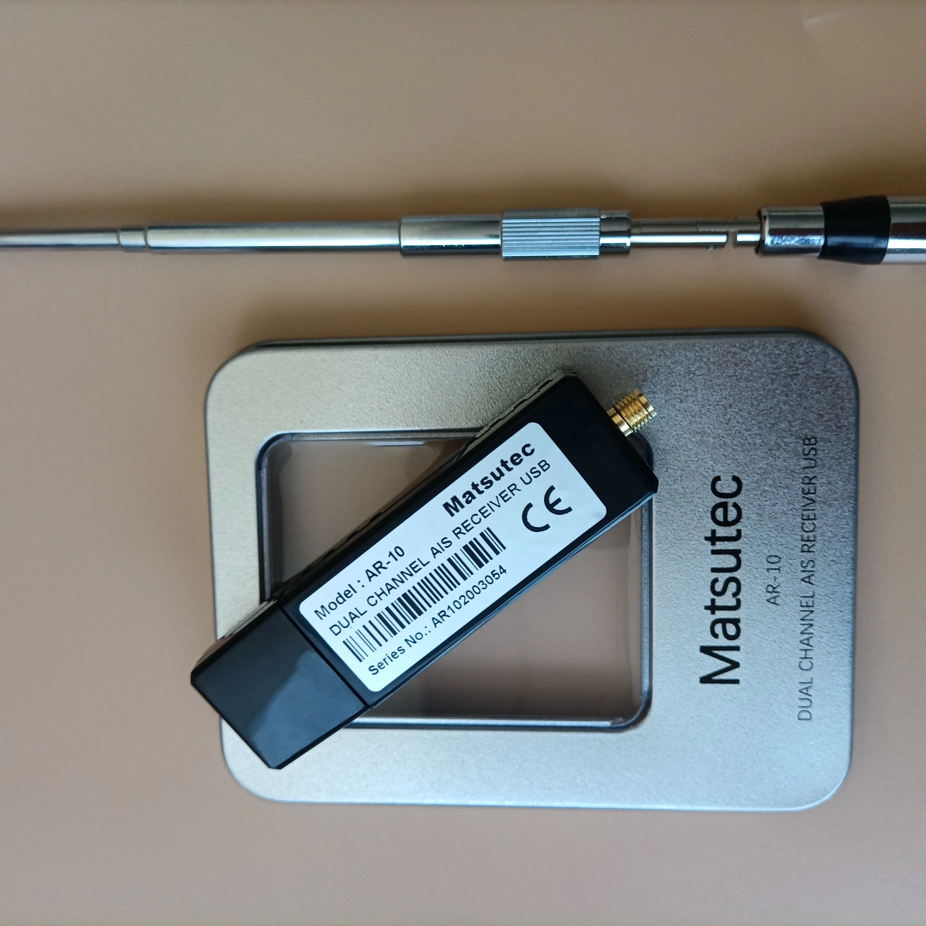 جهاز استقبال USB AIS ثنائي القناة AR-10 بحري (مخرج USB)