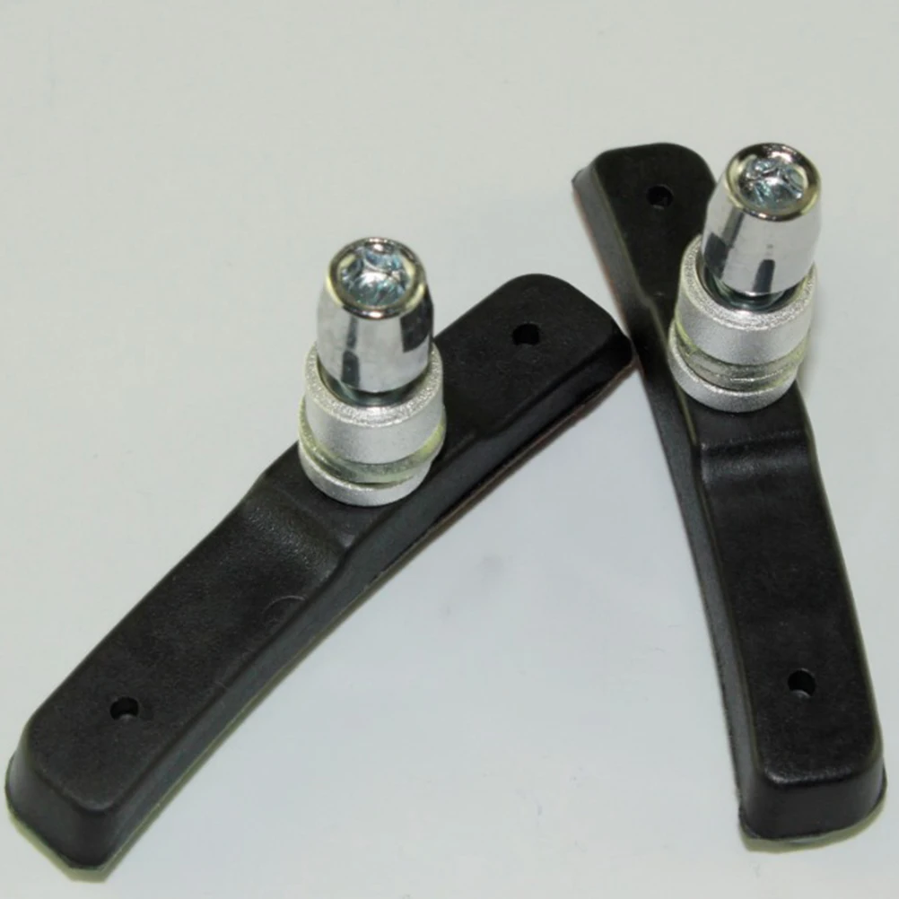 

2 Pairs Brake Pads Set Mountain Road Compatible Durable Aluminum Alloy Rubber All Weather Sand Guide Curved Design No