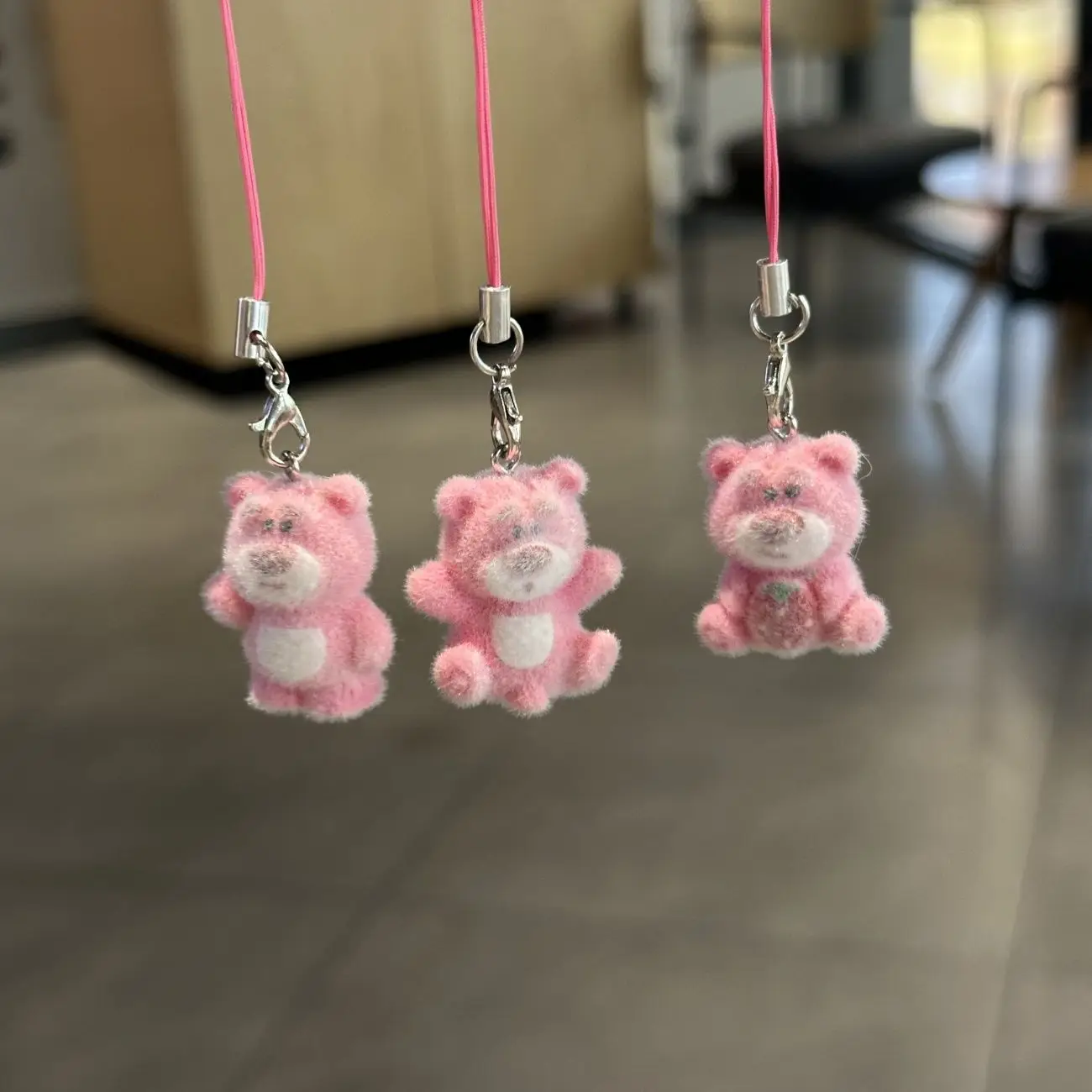 스위트 베어 전화 매력 펜던트 귀여운 키 체인 케이스 아이폰 15 CCD 카메라 Airpods 이어폰 Schoolbag Ins Korea New