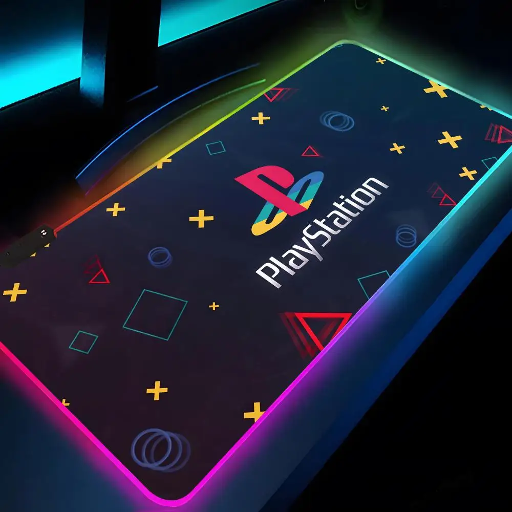 Speed P-playstation Mouse Pad Rgb Xxl Laptop Mat Gaming Mousepad Backlit Keyboard Gamer Girl Table Pads Desk