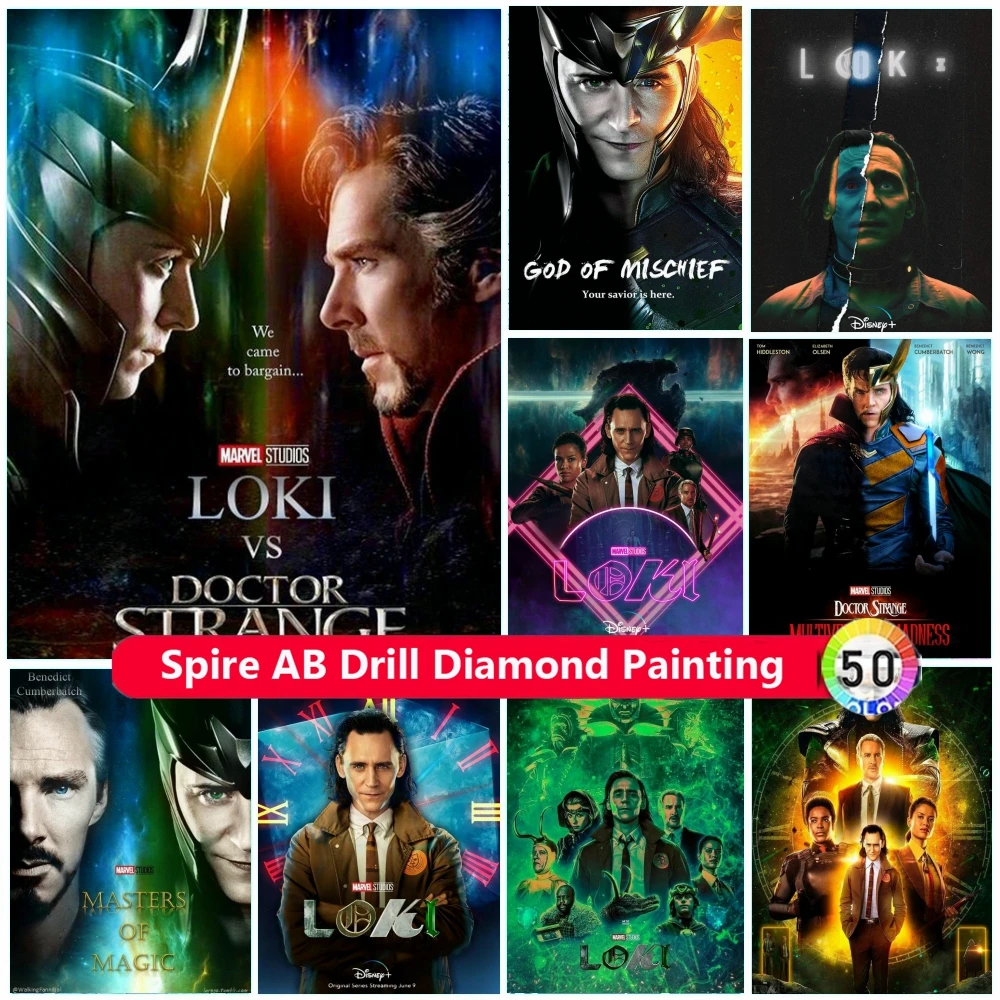 Disney AB Diamond Paintings Kits Embroidery Marvel Movie Loki Doctor Strange Set Sale Cross Stitch Home Decor Novelty 2023 Gift