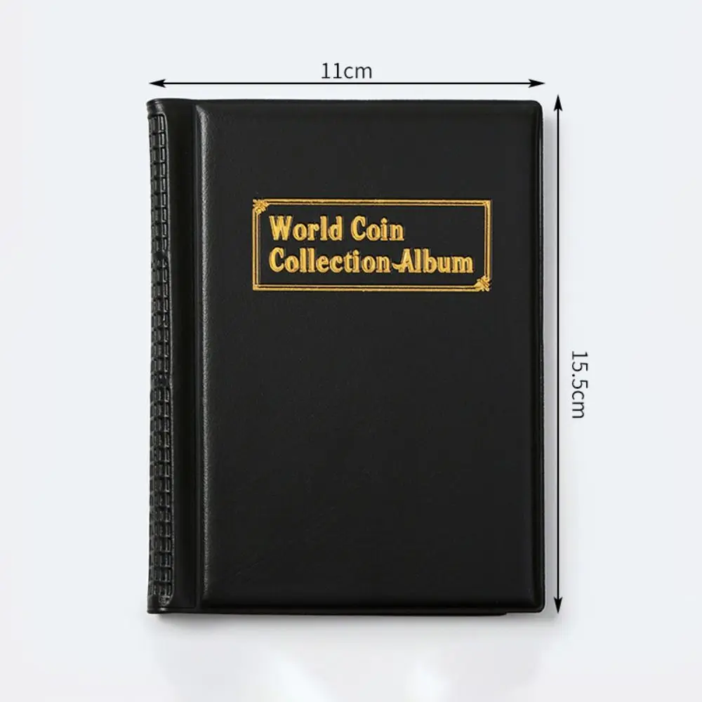 Portable PU Leather Coin Album PVC Film Anti-lost Coin Collection Book Multi-Use 120 Grids Storage Bags Collector