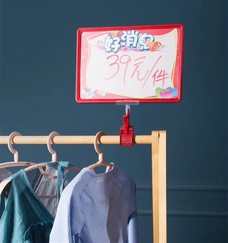 Plastic Rotatable POP Clips, Sign Holder, Advertising Merchandise, Promotion Price Label, Paper Poster Frame, 5 Pieces, A5, 148x210mm