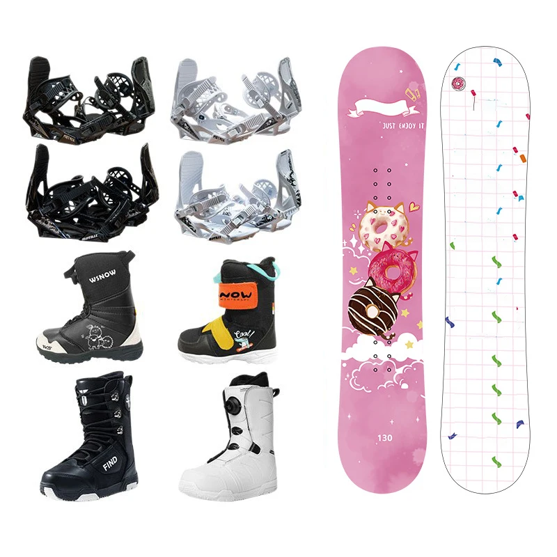 

Индивидуальный дизайн, экологичный зимний комплект для сноубординга для детей: держатель для сноуборда, набор для сноубординга, сердцевина из тополя, детский сноуборд-комплект