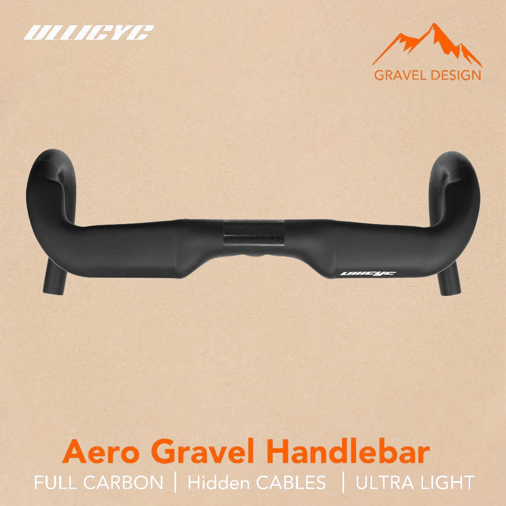 

ULLICYC T1000 Aero Gravel Handlebar Black Matt 340mm/360mm/380/400mm Half Internal Routing Road Bicycle HandleBar for Cyclocross