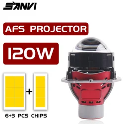 SANVI AFS Bi Led Lens 3.0 Inch for Hella 3R G5 5500K 120W High Bright 9pcs Chips Headlamp Car Led Lights Auto Parts Acceesories