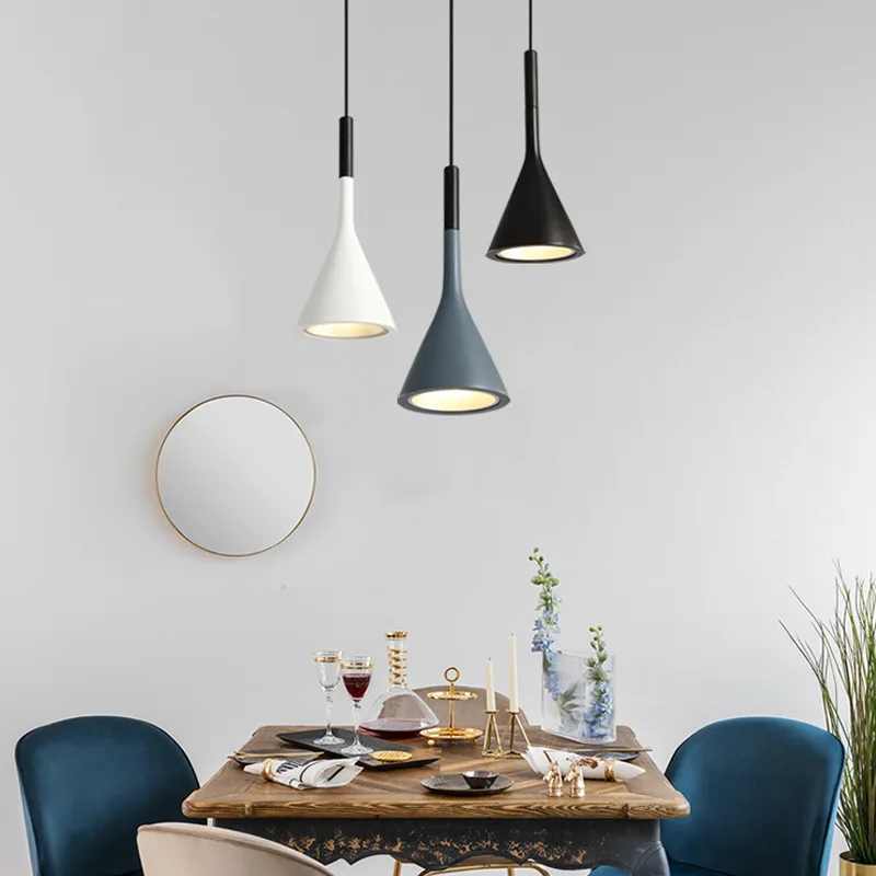 

2025 Modern Led Pendant Lights Black E27 for Kitchen Fixtures Bedroom Table Dining Room Hanging Lamp Lampshade Home Chandeliers