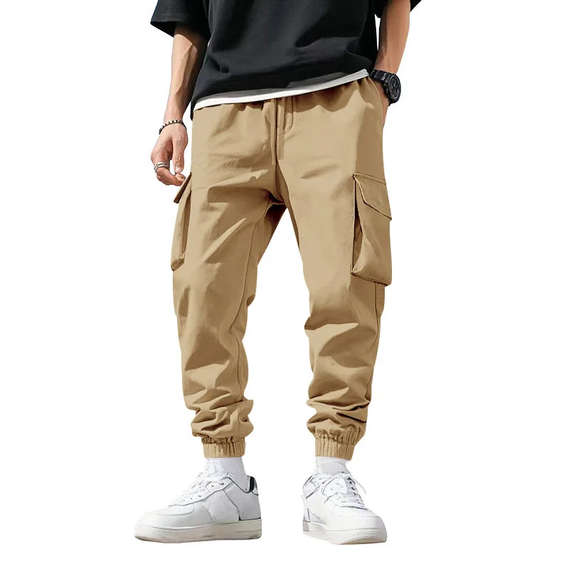 Picture 5: Men Multi Pocket Cargo Joggers Elastic Drawstring Waist Loose Casual Streetwear Lightweight Outdoor Daily Fashion Long Trousers