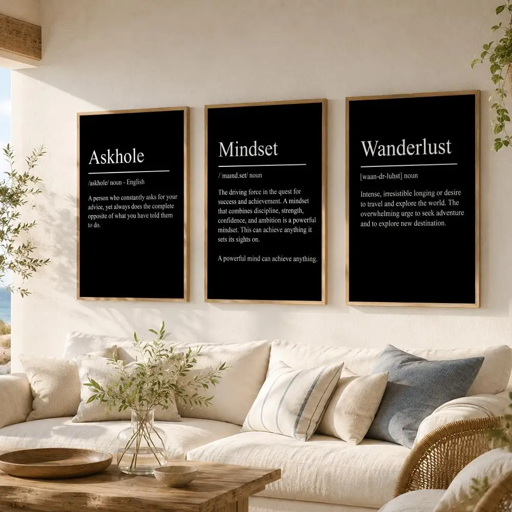 Discipline Motivational Quote Poster Self Adhesive Wall Art Decor Stickers for Bedroom Living Room Office Home Decoration Gift