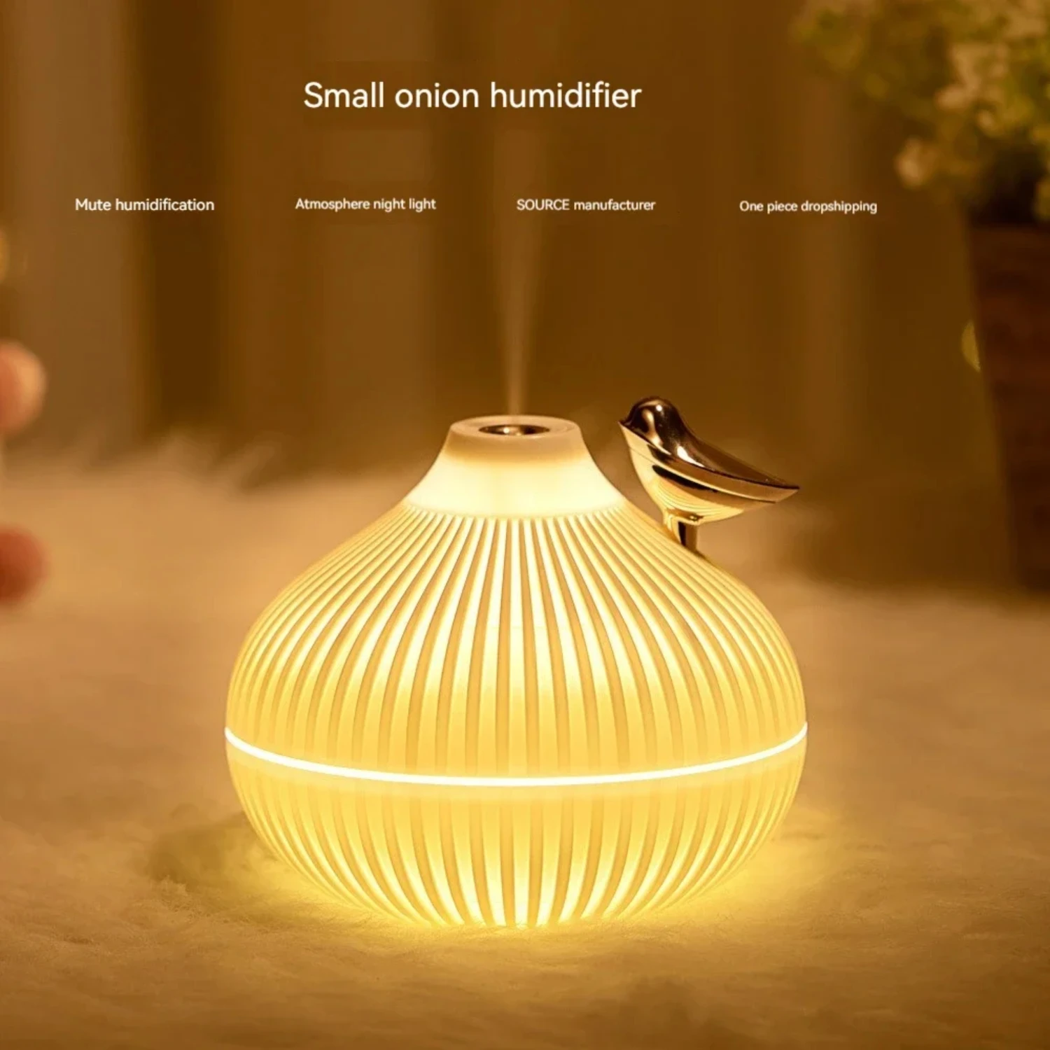 Small Creative USB Onion Mini Humidifier for Office Desktop|Large Mist Humidifier for Air Conditioning Room. Perfect for Adding