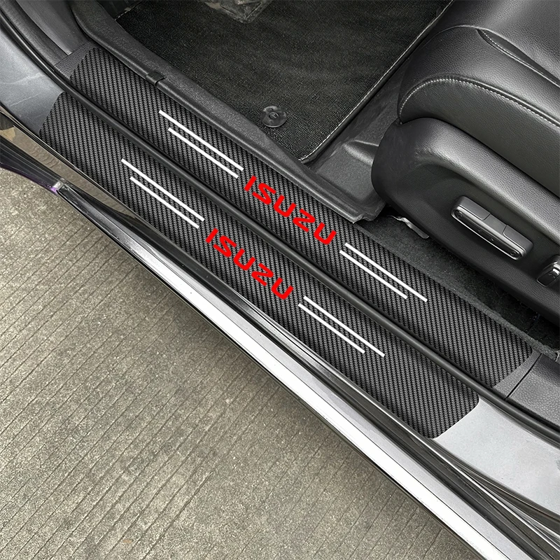 For Isuzu D-MAX D MAX Dmax I II WFR VAN NFR ATV TROOPER Carbon Fiber Car Door Edge Sill Stickers Waterproof Decal Anti Scratch