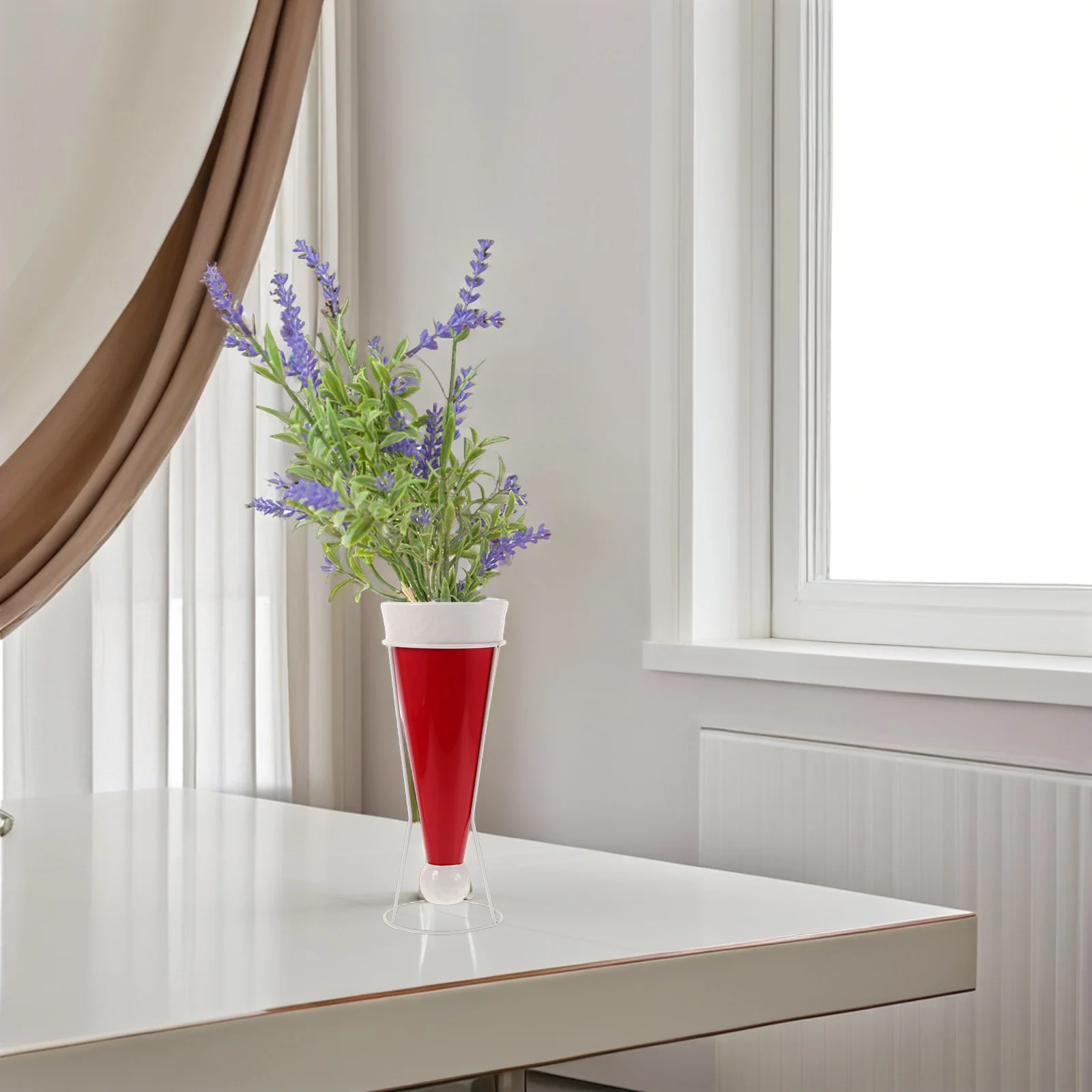 

Ceramic Santa Hat Vase Vintage Christmas Flower Holder Home Living Room Bedroom Decoration Floral Vase Holiday Flower Holder