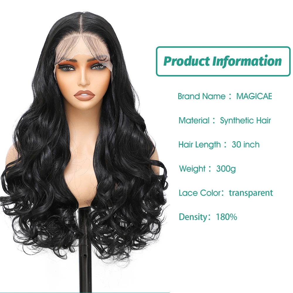 Wig Depan Renda Sintetis Sorot Coklat Wig Rambut Depan Renda 13X4 Keriting Longgar Panjang 30 Inci dengan Rambut Bayi untuk Penggunaan Sehari-hari