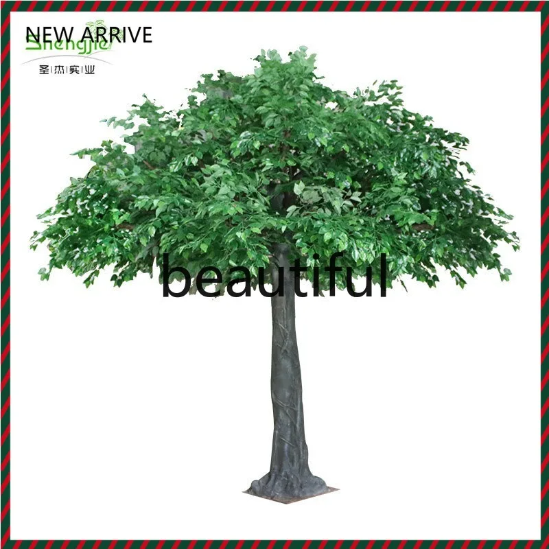 

A71 Factory direct sales simulation banyan large indoor fiberglass fake big tree flame retardant