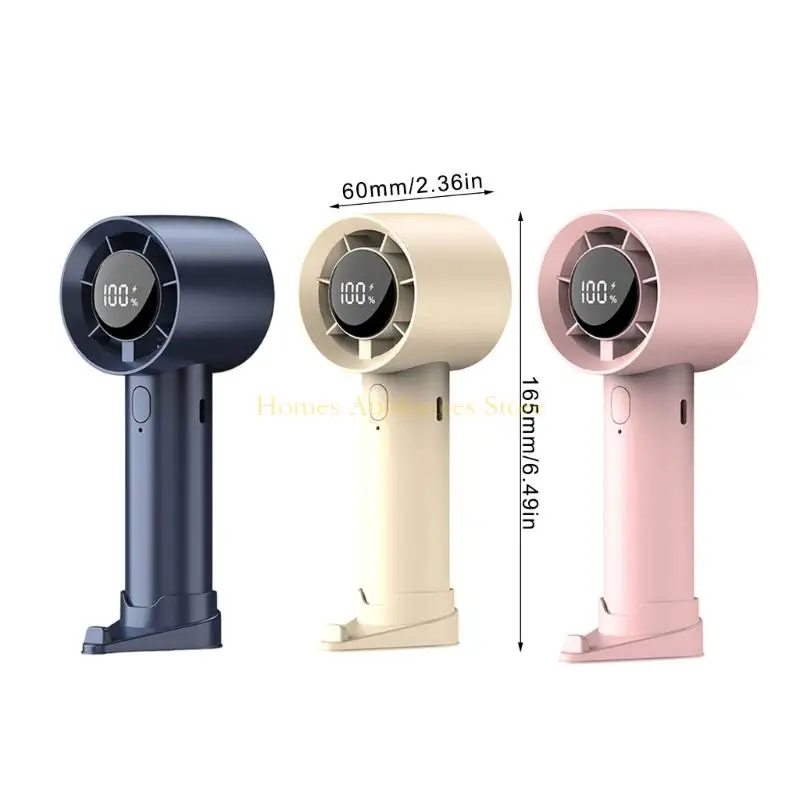 D0AB المعجبين المحمولة المحمولة لمريضة التنزه والتخييم تستخدم مروحة تبريد الشاشة الرقمية