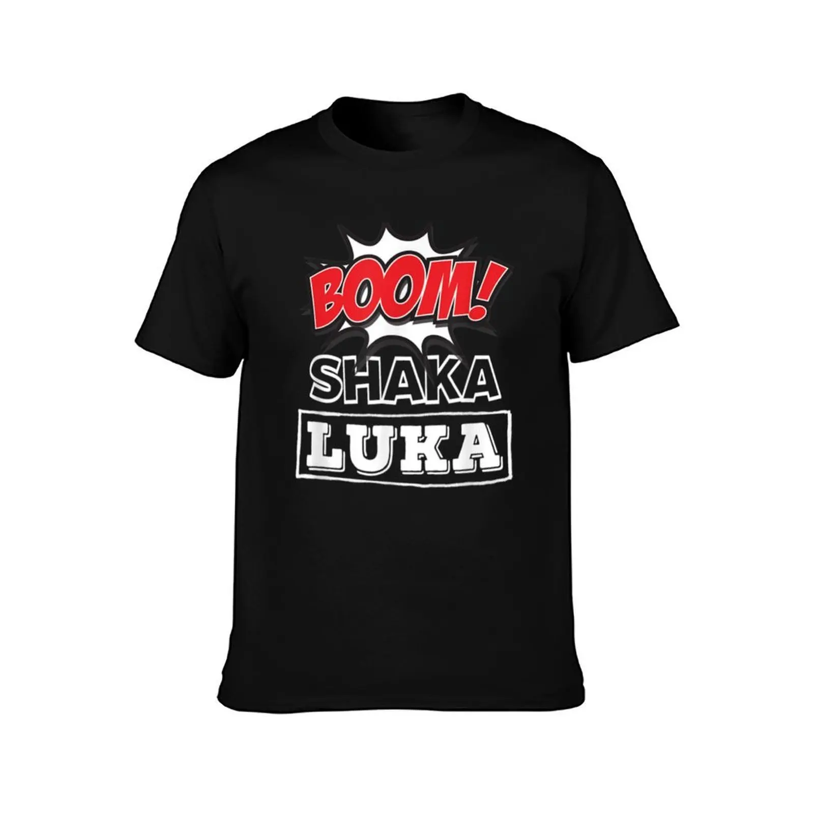Boom Shaka Luka T-Shirt, Summer Casual Cotton Tee, Oversized Streetwear Tops, Vintage Graphic Print, Loose Fit Short Sleeve