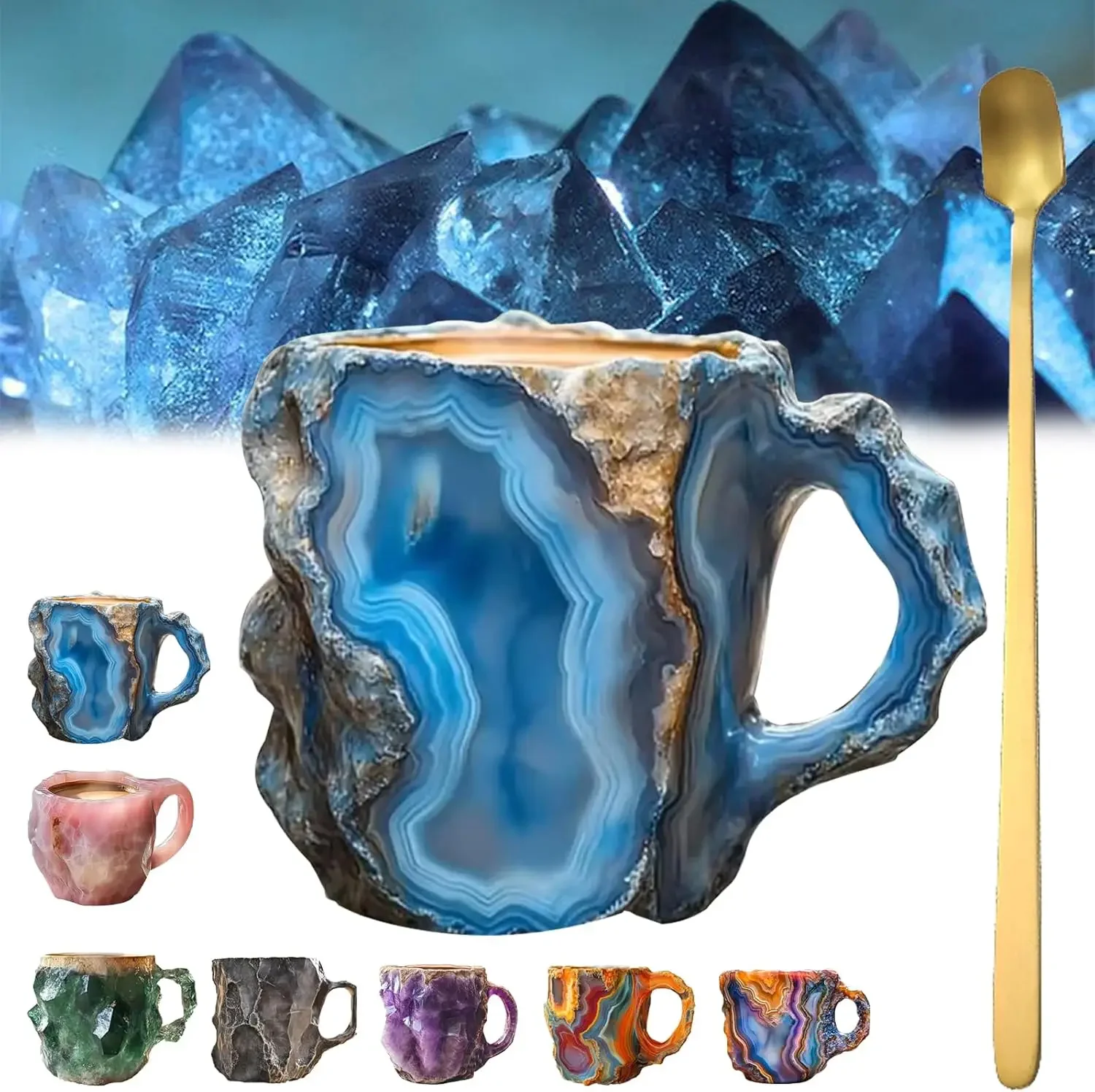 Mineral Crystal Coffee Mugs, Natural Mineral Crystal Coffee Mug, Mineral Crystal Coffee, Mugcrystal Coffee Mugs