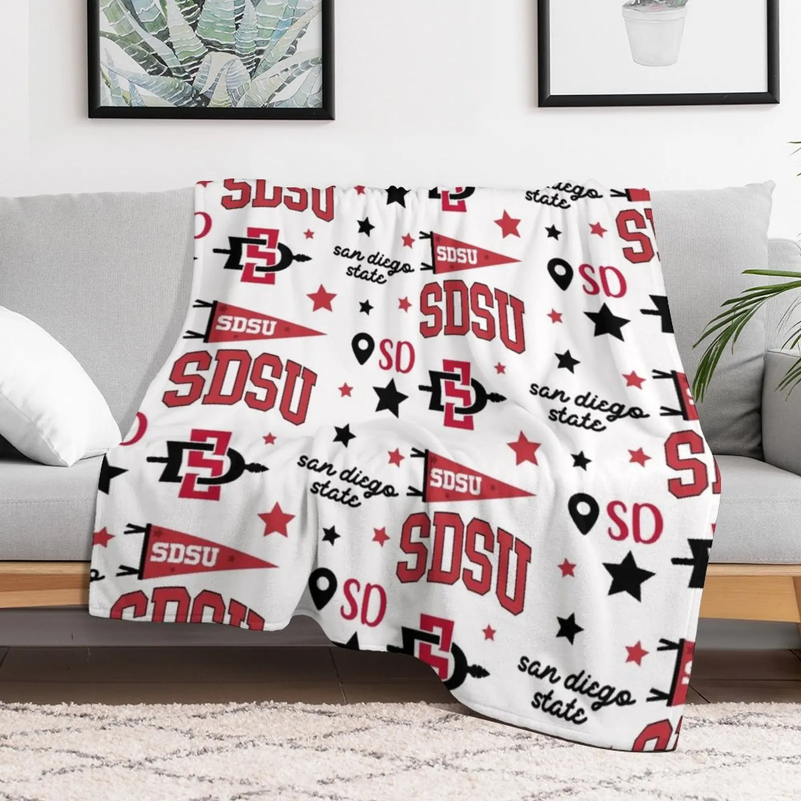 

sdsu - san diego state sticker pack Throw Blanket Warm Decoratives Winter beds Thermals For Travel Blankets