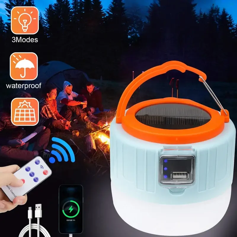 LED Camping Light USB Rechargeable Bulb High Power Outdoor Tent Lamp Portable Lantern Emergency Lighting Lights For BBQ Hiking
