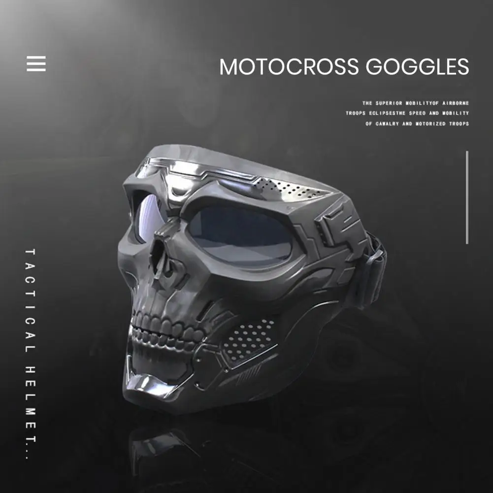 Maschera per moto con teschio fresco con occhiali Occhiali modulari Maschera Casco per moto a faccia aperta Moto Casco Accessori per ciclismo Nuovo