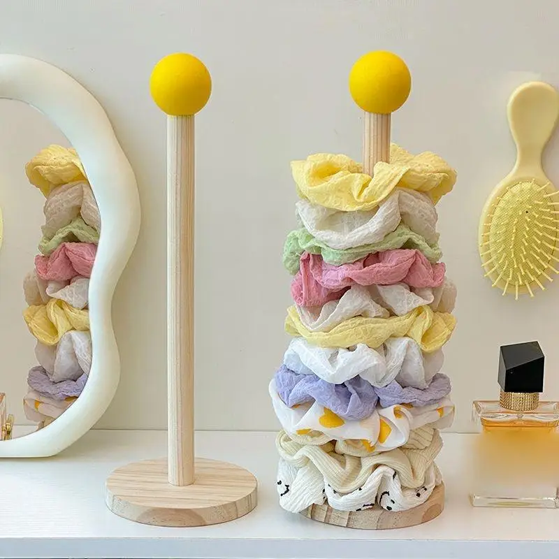 

Wooden Hair Scrunchies Organizer Hair Band Display Stand Headband Bracelet Holder Hair Accessories Organizer Storage Shelf
