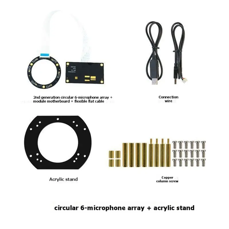 L73A 2026-6-Mic Array Far-Field Microphone Module 6M Pickup 360° DOA Echo Cancellation ROS Linux For AI Voice Robot