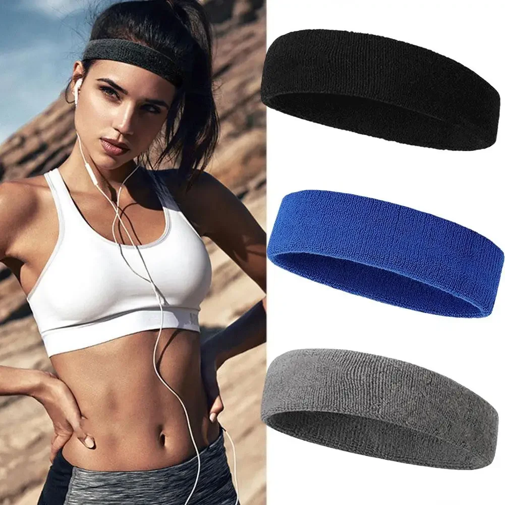 Sports Headband Running Fitness Sweatband Elastic Absorbent Head Gym Tennis Jog Band Yoga Sweat Men Women Hair Cycling H6I8